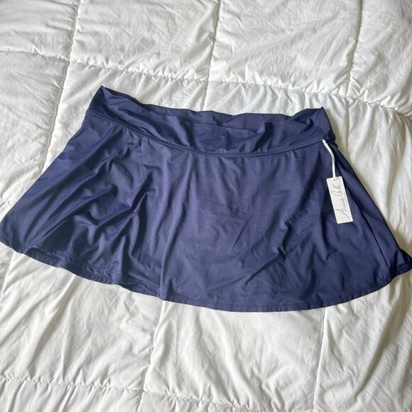 22W Anne Cole Navy Swim Skirt NWT Skort Plus Size - Picture 1 of 7
